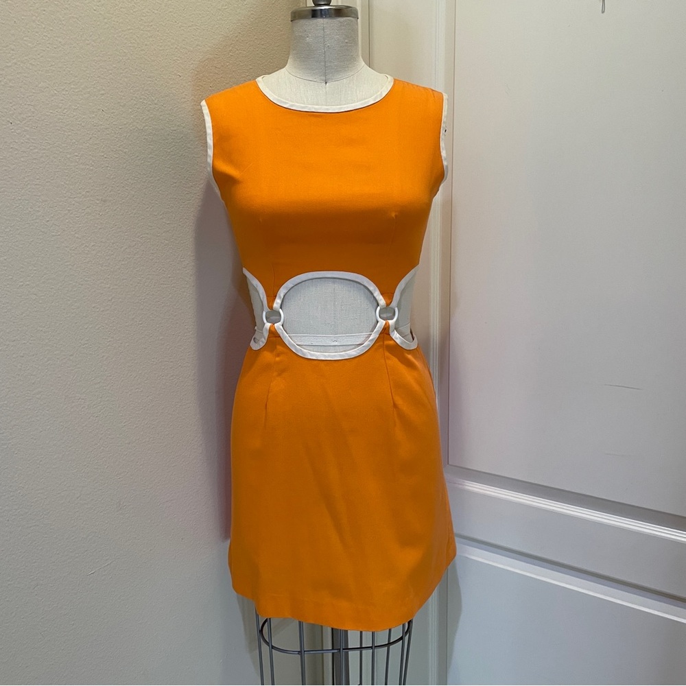 Vintage 1960’s Orange GoGo Mini Dress with Cutouts
